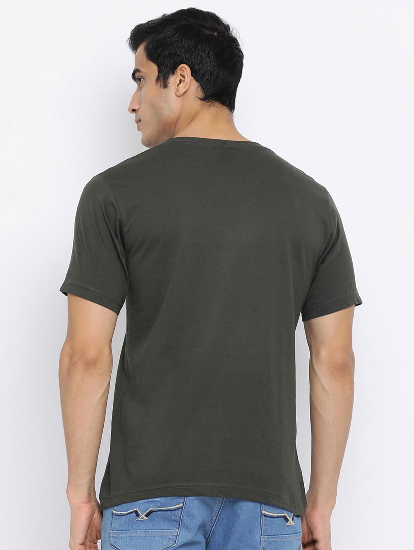 olive green printed t-shirt - 17510822 - Zoom Image - 3