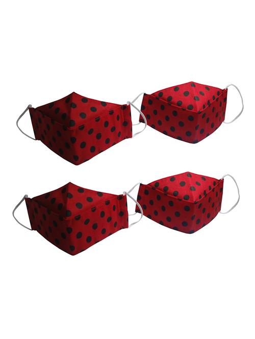 red cotton anti-pollution women mask (pack of 4) - 17510856 - Standard Image - 1