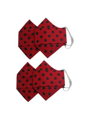 red cotton anti-pollution women mask (pack of 4) - 17510856 - Standard Image - 2