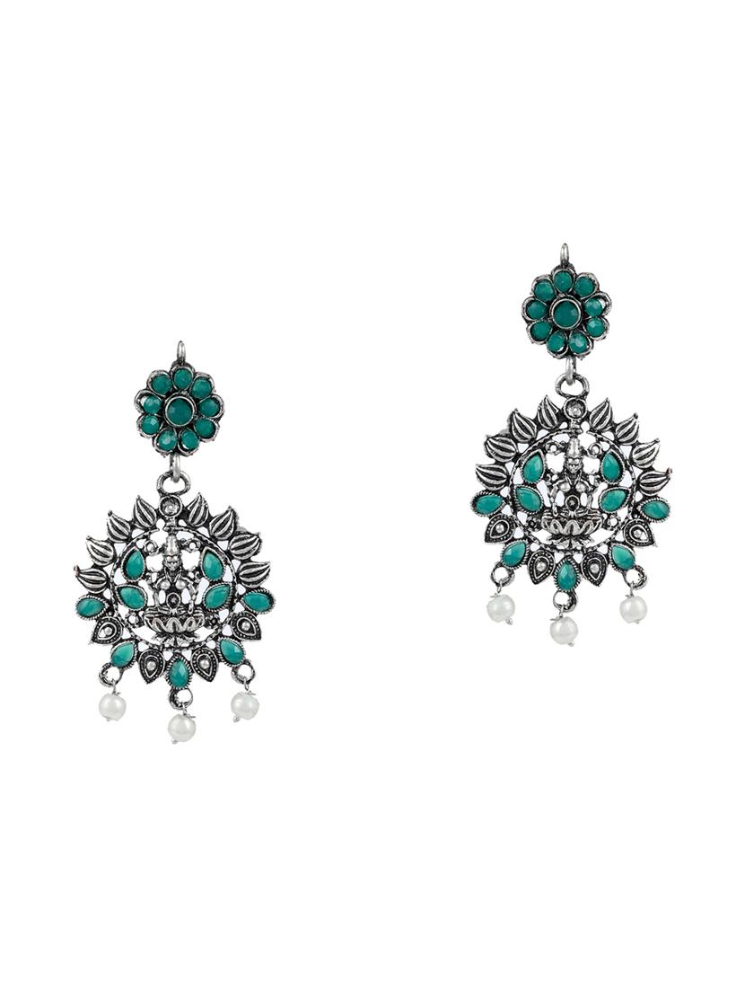 green tone silver brass short necklace - 17511295 - Zoom Image - 3