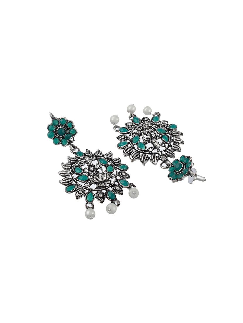 green tone silver brass short necklace - 17511295 - Zoom Image - 4