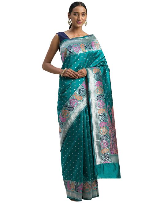 ethnic motifs woven saree with blouse - 17511322 - Standard Image - 1