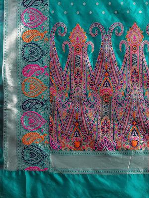 ethnic motifs woven saree with blouse - 17511322 - Standard Image - 4