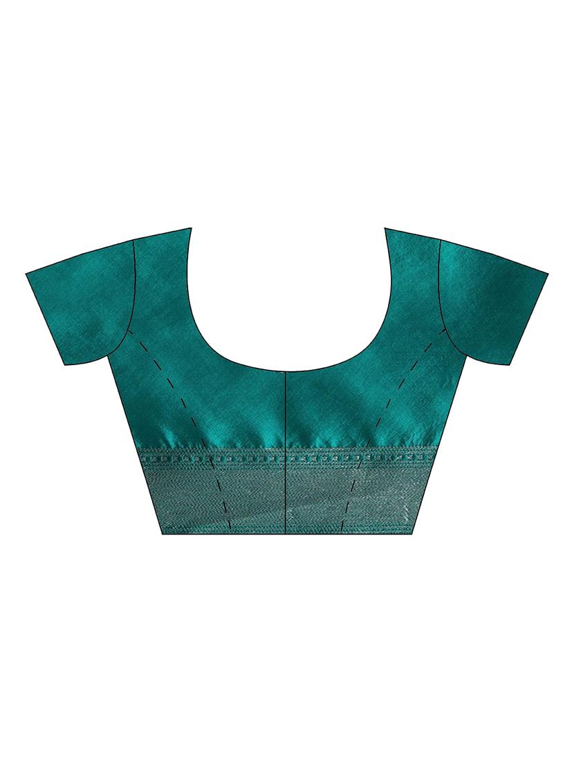 ethnic motifs woven saree with blouse - 17511322 - Zoom Image - 3