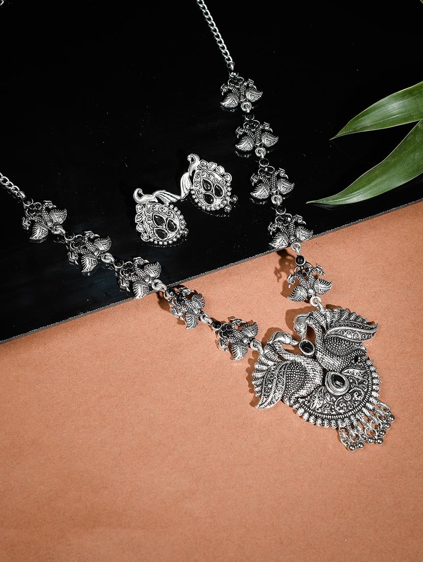 black tone silver brass short necklace - 17511341 - Zoom Image - 5