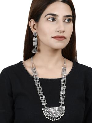 silver brass statement necklace - 17511344 - Standard Image - 6