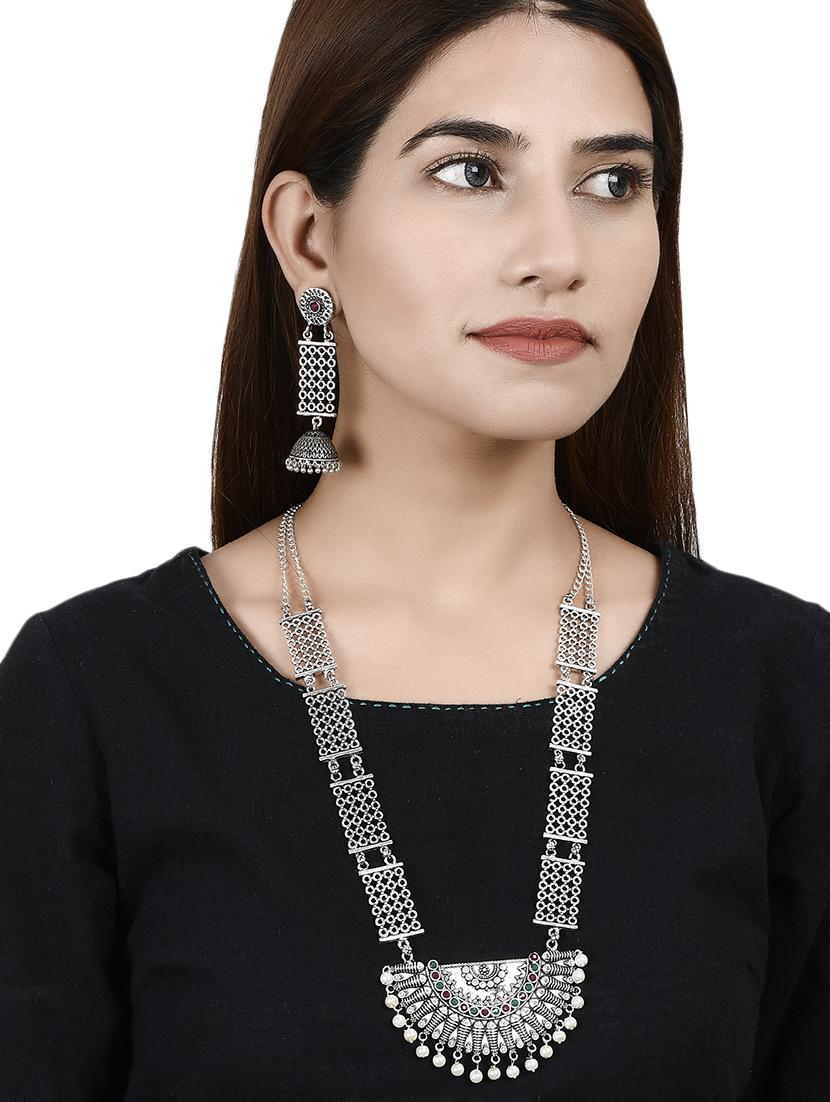 silver brass statement necklace - 17511344 - Zoom Image - 6