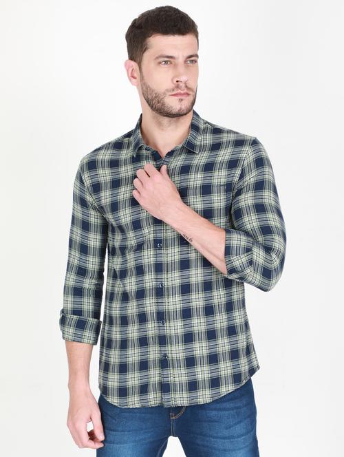blue check casual shirt - 17511572 - Standard Image - 1