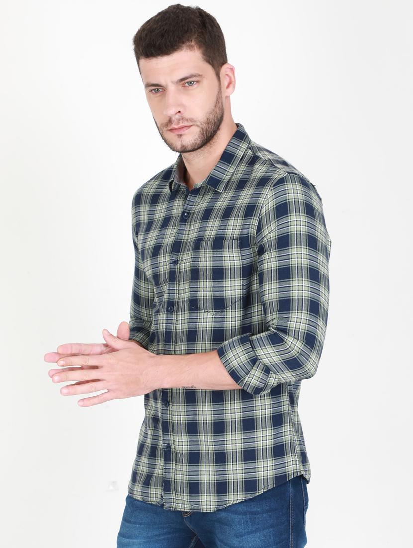 blue check casual shirt - 17511572 - Zoom Image - 2