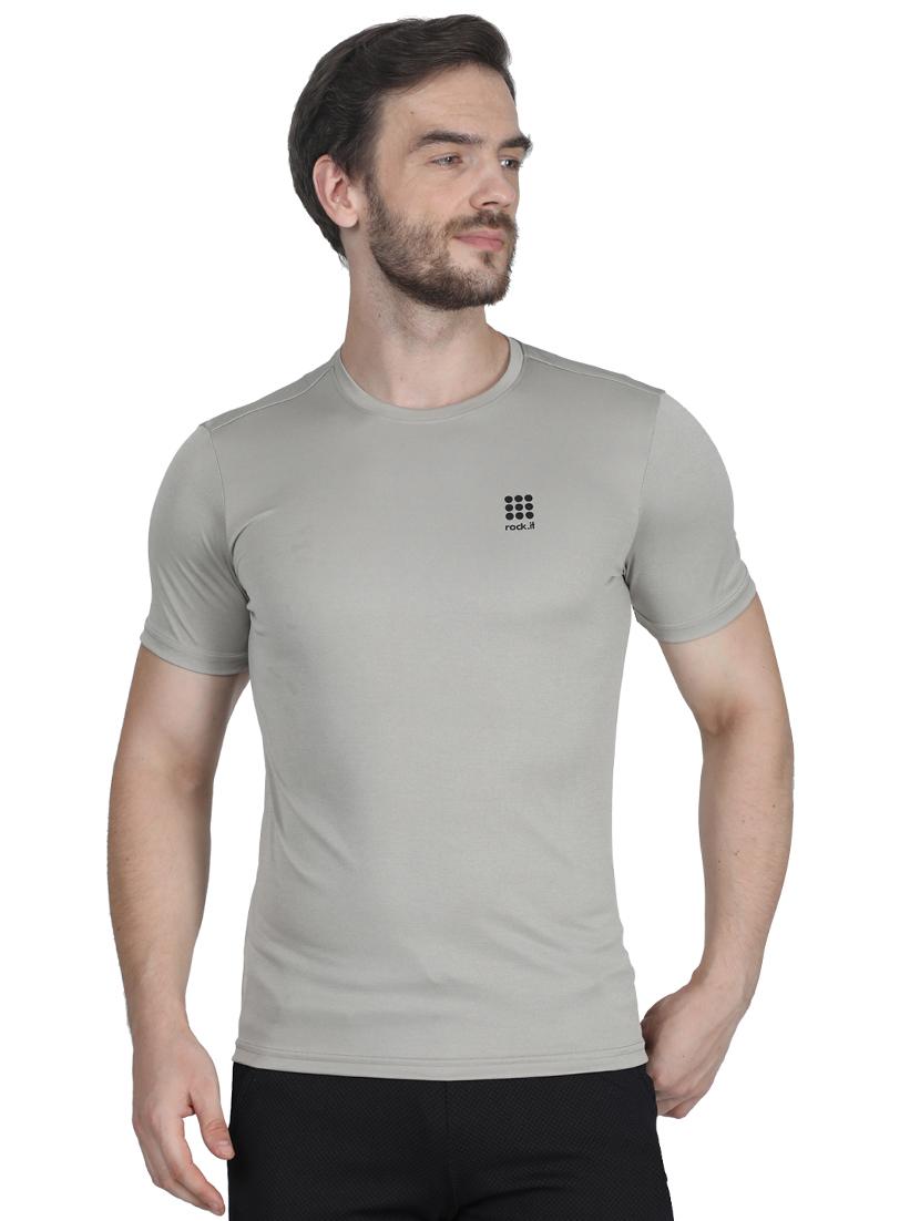 grey solid t-shirt - 17511625 - Zoom Image - 1