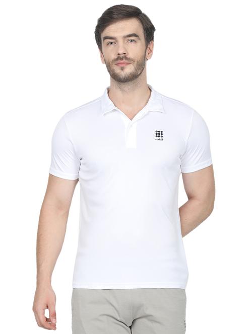 white solid polo t-shirt - 17511630 - Standard Image - 1