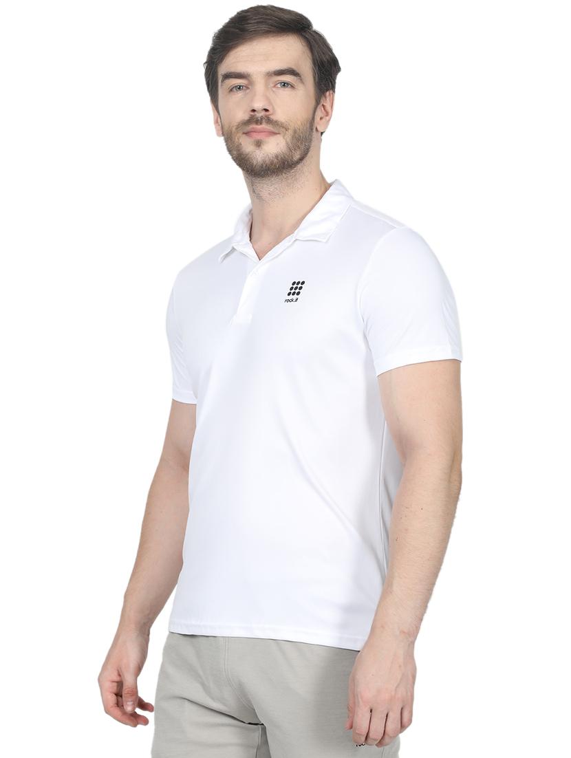 white solid polo t-shirt - 17511630 - Zoom Image - 2