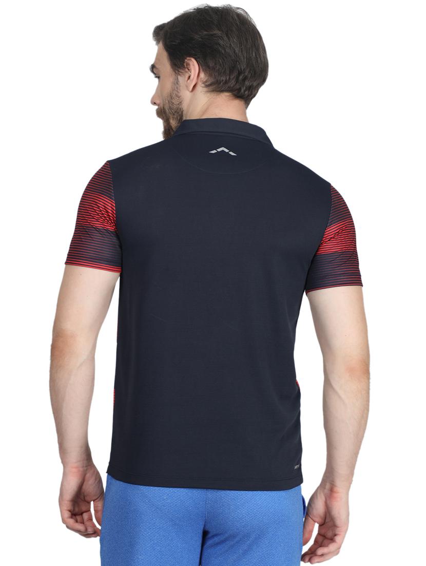 navy blue striped polo t-shirt - 17511642 - Zoom Image - 3