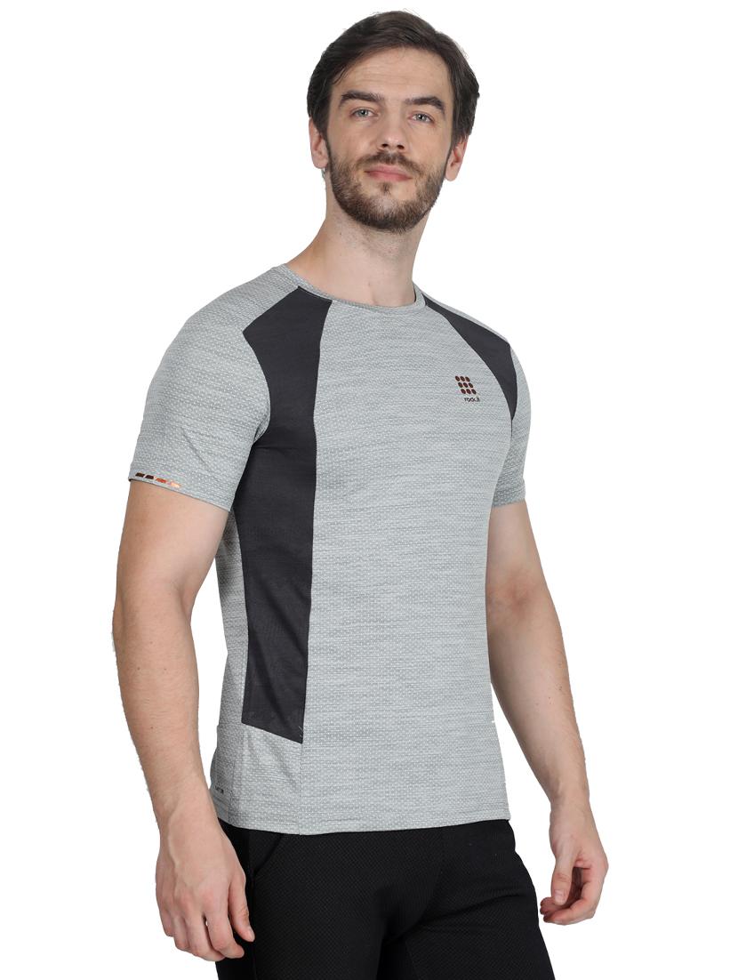 grey color block t-shirt - 17511646 - Zoom Image - 2