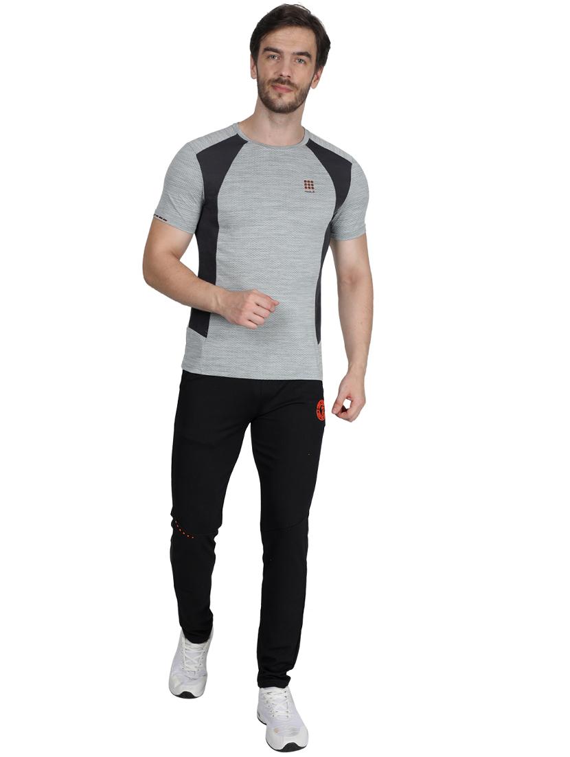 grey color block t-shirt - 17511646 - Zoom Image - 4
