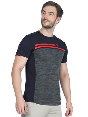 navy blue color block t-shirt - 17511647 - Standard Image - 2