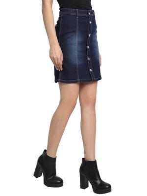 high rise denim skirt - 17511789 - Standard Image - 2