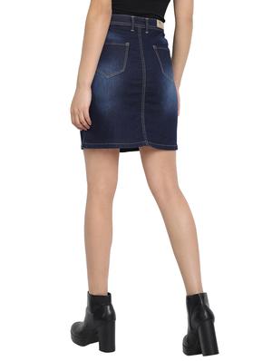high rise denim skirt - 17511789 - Standard Image - 3