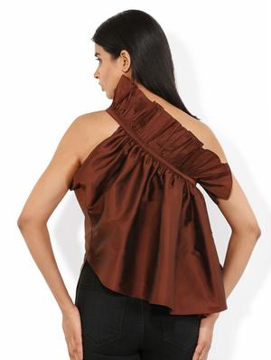 crisp ruffled asymmetric top - 17512047 - Standard Image - 2