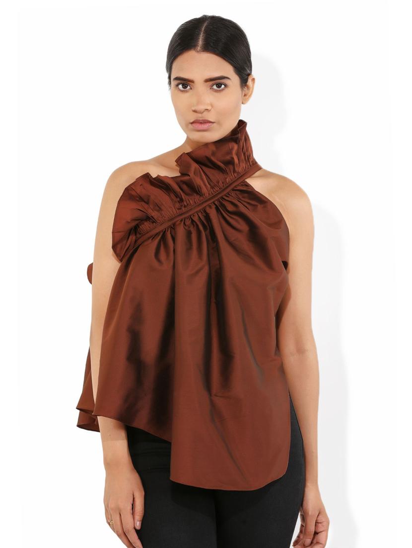 crisp ruffled asymmetric top - 17512047 - Zoom Image - 1