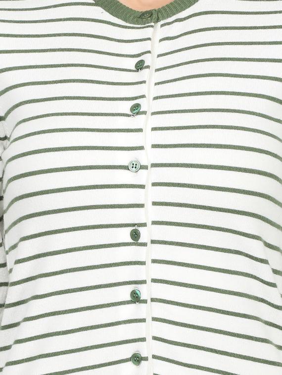 round neck striped cardigan - 17512474 - Zoom Image - 5