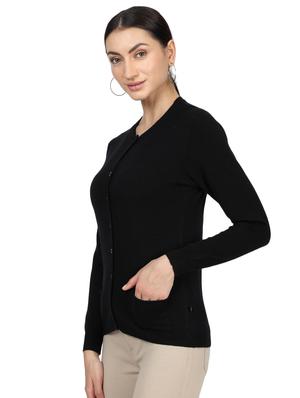 round neck woolen cardigan - 17512482 - Standard Image - 2