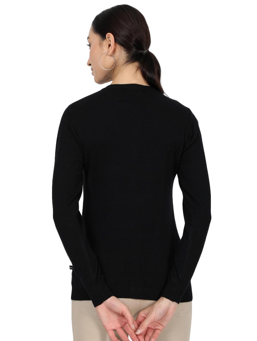 round neck woolen cardigan - 17512482 - Zoom Image - 3