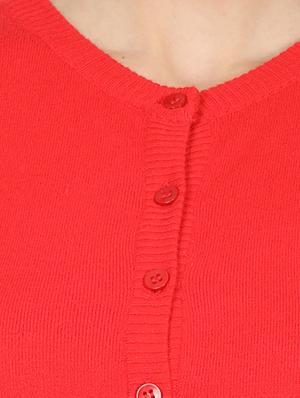round neck woolen cardigan - 17512483 - Standard Image - 5