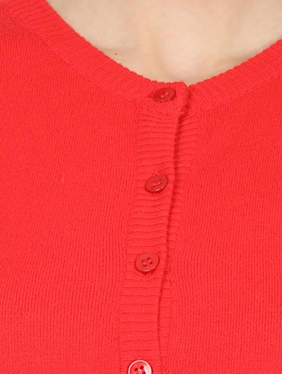 round neck woolen cardigan - 17512483 - Zoom Image - 5
