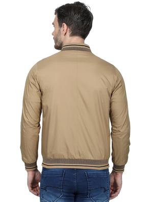 beige solid casual jacket - 17512609 - Standard Image - 3