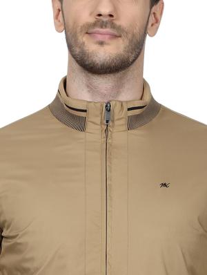 beige solid casual jacket - 17512609 - Standard Image - 5