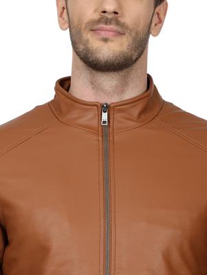 tan solid biker jacket - 17512616 - Standard Image - 5