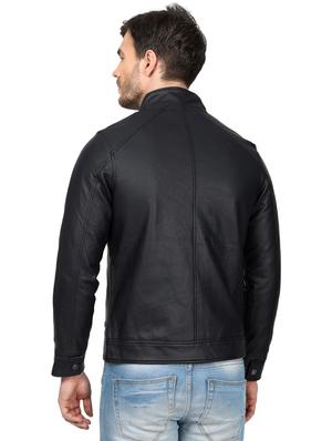 black solid biker jacket - 17512617 - Standard Image - 3
