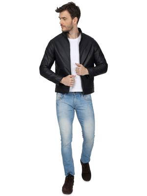 black solid biker jacket - 17512617 - Standard Image - 4