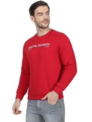 red chest print sweatshirt - 17512648 - Standard Image - 2