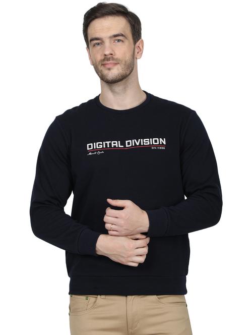 navy blue printed sweatshirt - 17512651 - Standard Image - 1