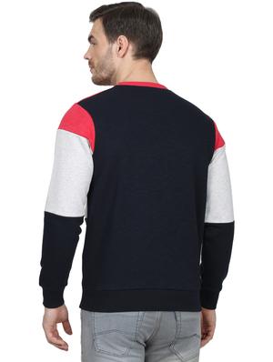 red printed color block cut & sew sweatshirt - 17512670 - Standard Image - 3