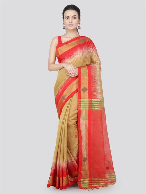 self design handloom saree with blouse - 17513422 - Standard Image - 1