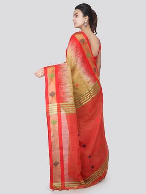 self design handloom saree with blouse - 17513422 - Standard Image - 2
