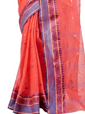 self design tant saree - 17513770 - Standard Image - 3