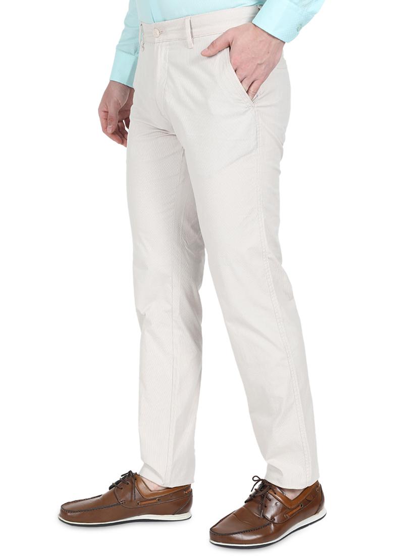off white textured chinos - 17513805 - Zoom Image - 2