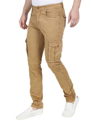 khaki solid cargos - 17513813 - Standard Image - 3