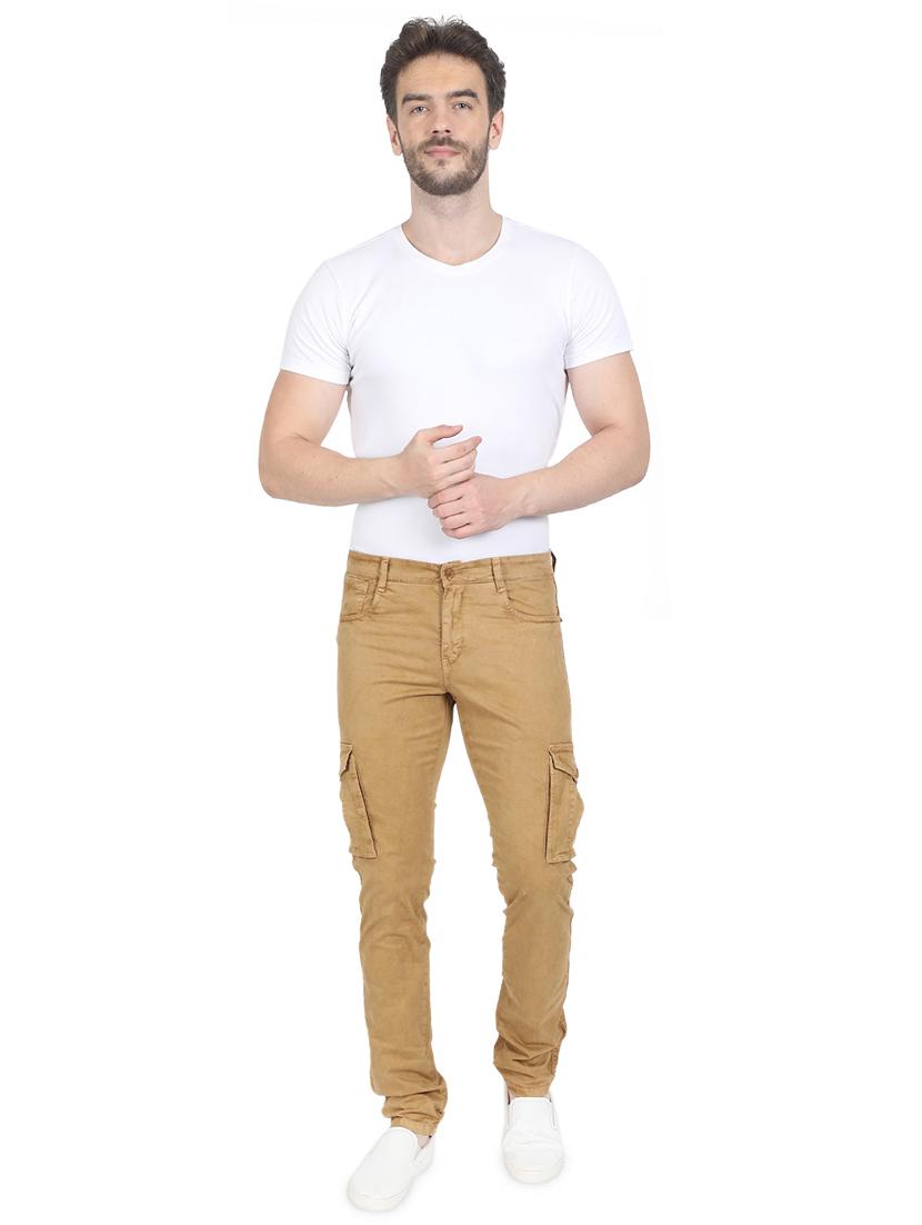 khaki solid cargos - 17513813 - Zoom Image - 4