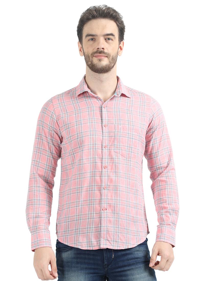 pink checkered casual shirt - 17513825 - Zoom Image - 1