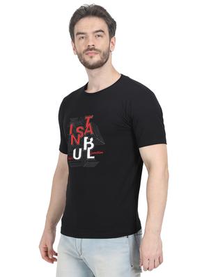 black chest print t-shirt - 17514067 - Standard Image - 2