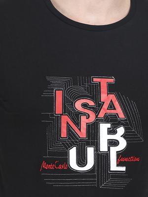 black chest print t-shirt - 17514067 - Standard Image - 5