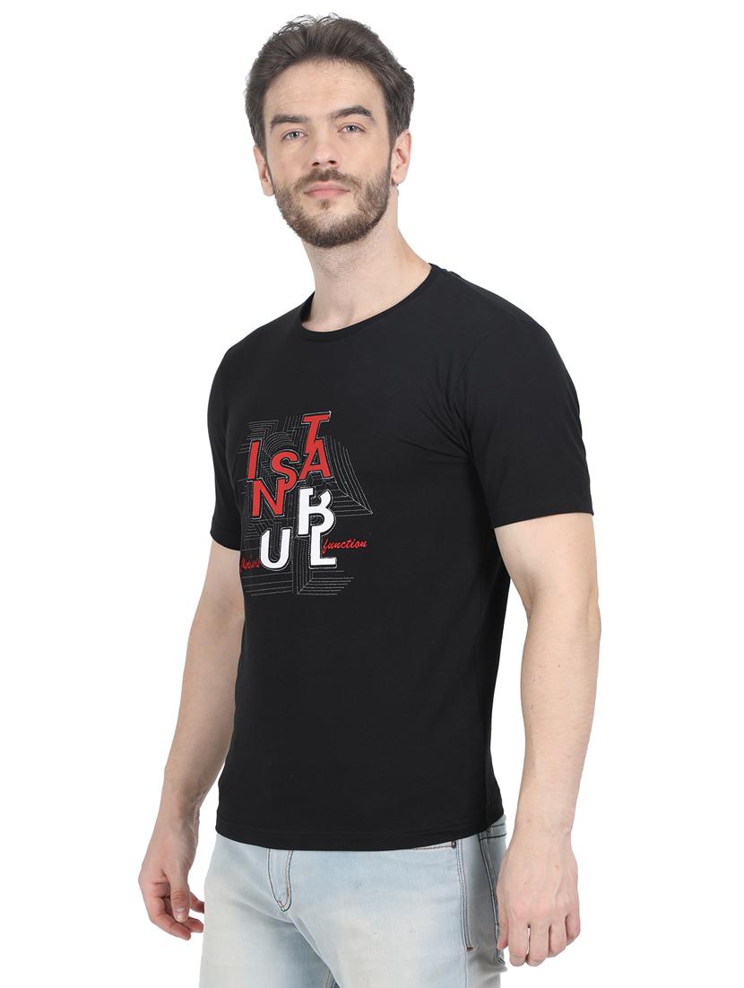 black chest print t-shirt - 17514067 - Zoom Image - 2