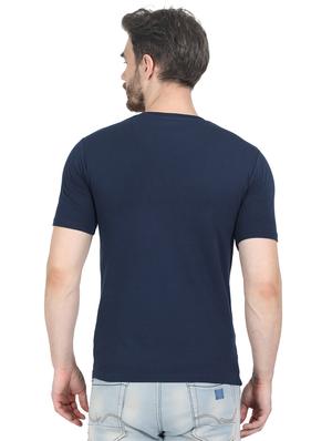 navy blue chest print t-shirt - 17514069 - Standard Image - 3