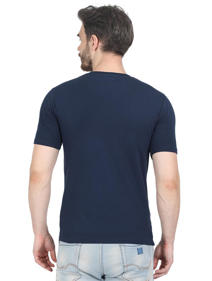 navy blue chest print t-shirt - 17514069 - Zoom Image - 3