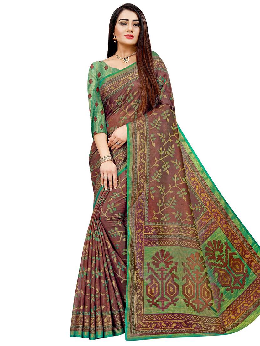 batik printed pochampalli saree with blouse - 17514178 - Zoom Image - 1